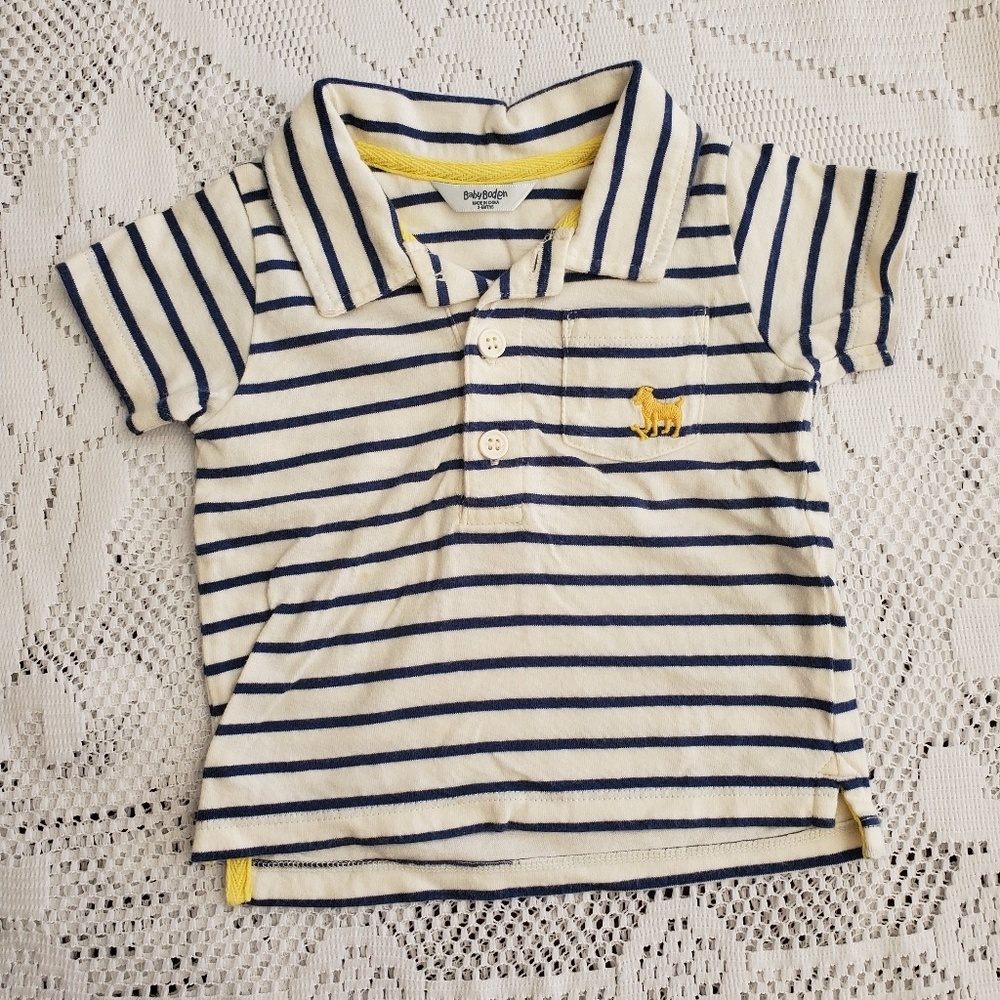Mini Boden striped cotton polo